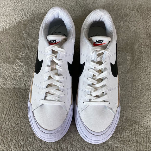 Nike Court Legacy Lift Shoes Womens Size 11 White Black Leather Sneakers NEW - Picture 8 of 10